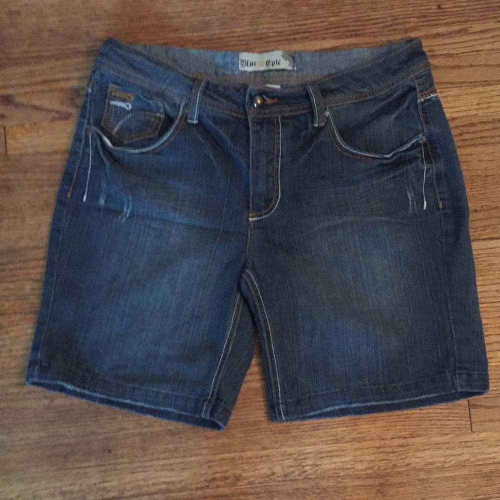 Blue Epic above the knee long jean shorts size 10